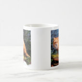 Roter Fox auf einem log Kaffeetasse (Mittel)