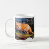 Roter Fox auf einem log Kaffeetasse (Links)