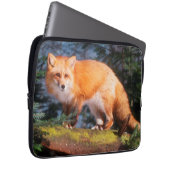 Roter Fox auf einem log Laptopschutzhülle (Vorne Rechts)