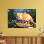 Roter Fox auf einem log Leinwanddruck (Insitu (Wohnzimmer))