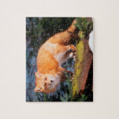 Roter Fox auf einem log Puzzle (Vertikal)