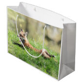 Roter Fox-Ausrüstung Große Geschenktüte (Rückseite Schrägansicht)