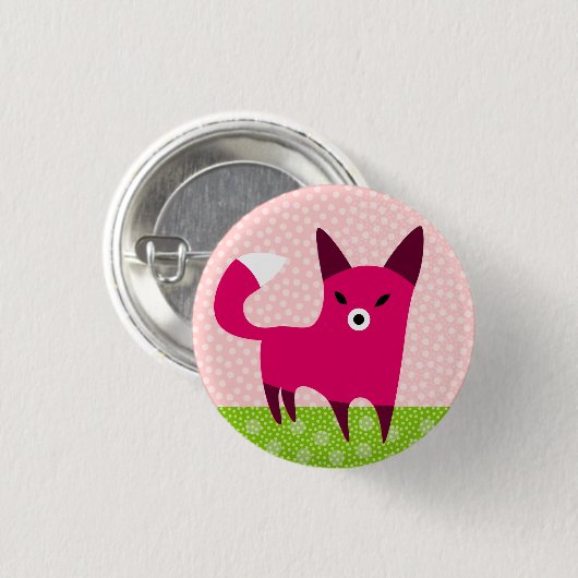 Roter Fox Button (Vorne & Hinten)