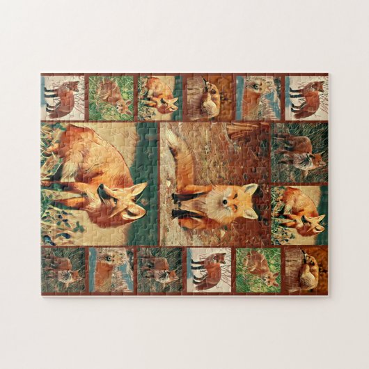 Roter Fox-Collage Puzzle (Horizontal)