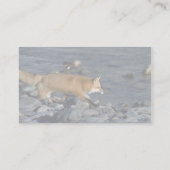 Roter Fox, der neben Fluss läuft Visitenkarte (Rückseite)