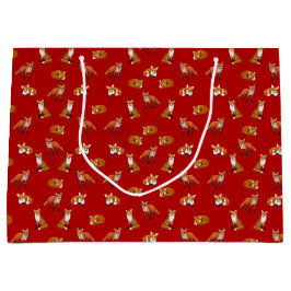 Roter Fox-Familien-Geschenk-Tasche Große Geschenktüte