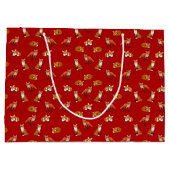 Roter Fox-Familien-Geschenk-Tasche Große Geschenktüte (Rückseite)