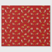 Roter Fox-Familien-Packpapier-Moosbeere Geschenkpapier (Flach)