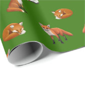 Roter Fox-Familien-Packpapier-Olive Geschenkpapier (Rolleneckpunkt)