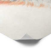 Roter Fox Farbstift Zeichnend Druck Poster (Ecke)