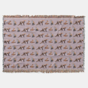 Roter Fox Frenzy Throw Blanket (Rosa) Decke