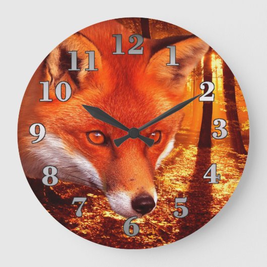 Roter Fox Große Wanduhr (Vorderseite)
