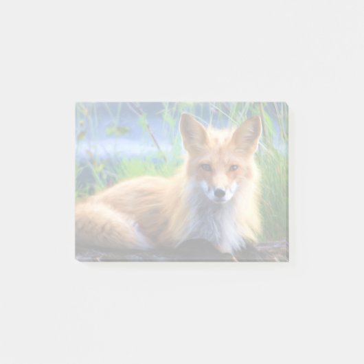 Roter Fox im Gras-Wildlife-Image Post-it Klebezettel (Vorderseite)