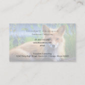 Roter Fox im Gras-Wildlife-Image Visitenkarte (Rückseite)