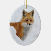 Roter Fox im Schnee Keramik Ornament (Rechts)