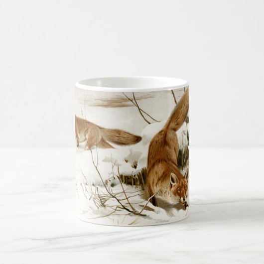 Roter Fox im Winter Kaffeetasse (Mittel)