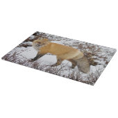 Roter Fox im Winter Schneidebrett (Ecke)
