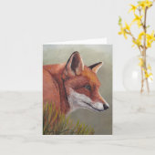 Roter Fox in der Grastierkunst Anmerkungs-Karte Karte (Gelbe Blume)