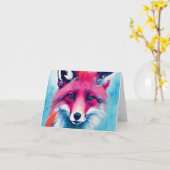 Roter Fox in der jeden Anlaß-Karte leer Karte (Gelbe Blume)