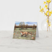 Roter Fox in der Karte (Gelbe Blume)