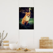 Roter Fox in einem Wald Poster (Küche)