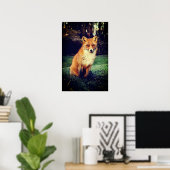 Roter Fox in einem Wald Poster (Heimbüro)