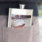 Roter Fox-Jagd-Kunst Flachmann (Beispiel)