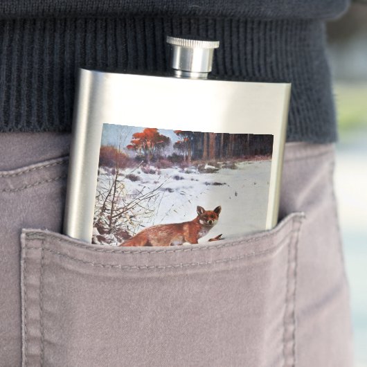 Roter Fox-Jagd-Kunst Flachmann (Beispiel)