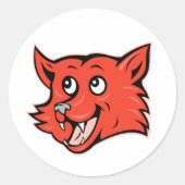 Roter Fox Kopf Sticker (Vorderseite)