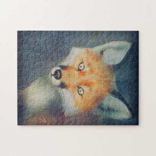 Roter Fox-Malerei Puzzle (Horizontal)