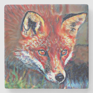 Roter Fox-MarmorUntersetzer Steinuntersetzer