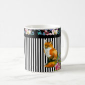 Roter Fox mit Blumen u. Kaffeetasse (VorderseiteRechts)