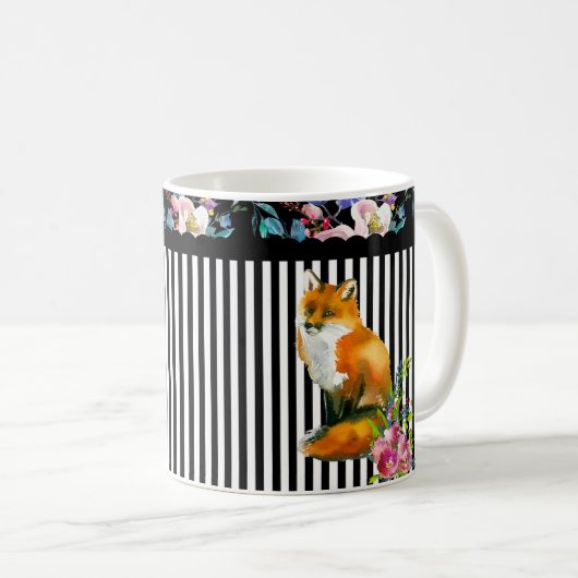 Roter Fox mit Blumen u. Kaffeetasse (VorderseiteRechts)