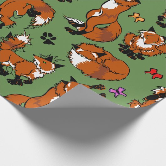 Roter Fox-Packpapier - wählen Sie Geschenkpapier (Ecke)