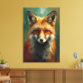 Roter Fox-Portrait - lebendige Ölmalerei Leinwanddruck (Insitu (Wohnzimmer))