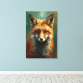 Roter Fox-Portrait - lebendige Ölmalerei Leinwanddruck (Insitu (Holzboden))