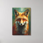Roter Fox-Portrait - lebendige Ölmalerei Leinwanddruck (Vorderseite)
