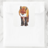 Roter Fox Quadratischer Aufkleber (Tasche)