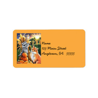 Roter Fox Raccoon Frische Pasta machen Adressaufkleber