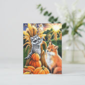 Roter Fox Raccoon Frische Pasta machen Postkarte (Stehend Vorderseite)