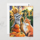 Roter Fox Raccoon Frische Pasta machen Postkarte (Vorne/Hinten)