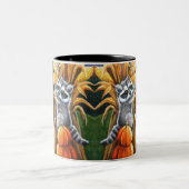 Roter Fox Raccoon Frische Pasta machen Zweifarbige Tasse (Mittel)