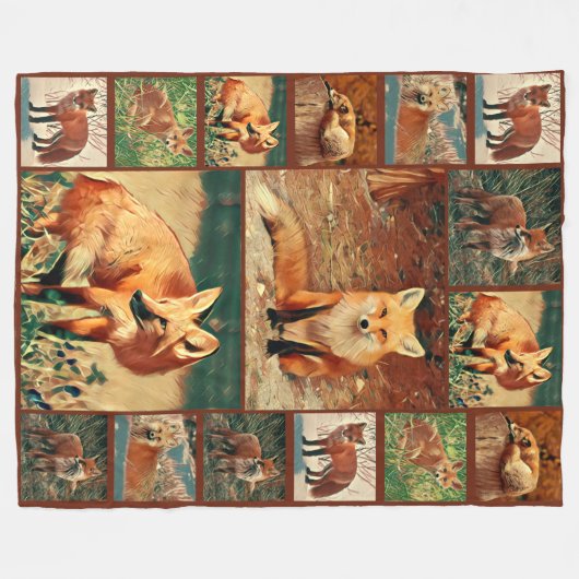 Roter Fox-Sammlung Fleecedecke (Vorderseite (Horizontal))