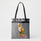 Roter Fox u. BlumenTaschen-Taschen-Streifen Tasche (Vorderseite)