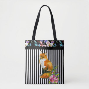 Roter Fox u. BlumenTaschen-Taschen-Streifen Tasche