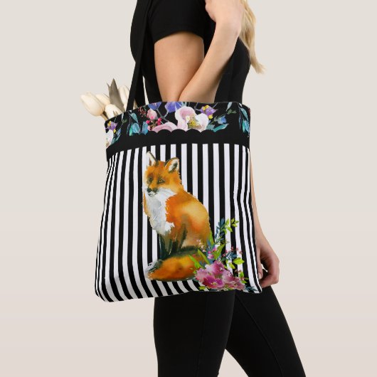 Roter Fox u. BlumenTaschen-Taschen-Streifen Tasche (Von Nahem)