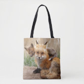 Roter Fox und Baby Tasche (Vorderseite)