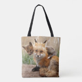 Roter Fox und Baby Tasche (Rückseite)