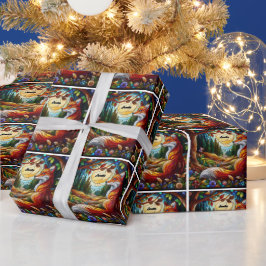 Roter Fox und Sonne und Wald Geschenkpapier