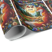 Roter Fox und Sonne und Wald Geschenkpapier (Rolleneckpunkt)